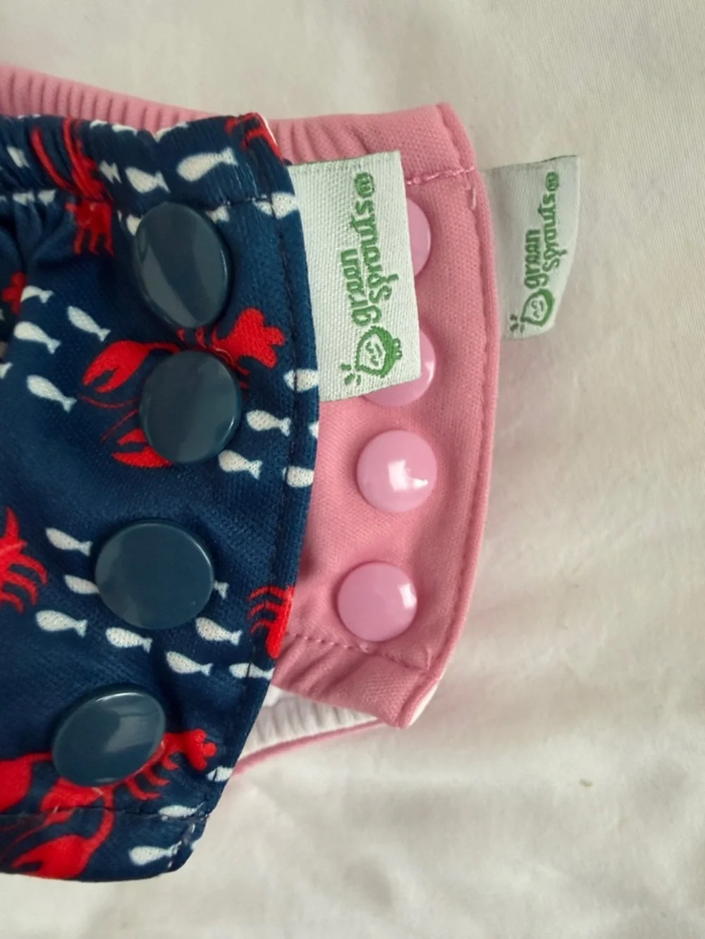 Green sprouts Swim Diaper Pink & Navy Crab Print size 6 months 10-18lbs